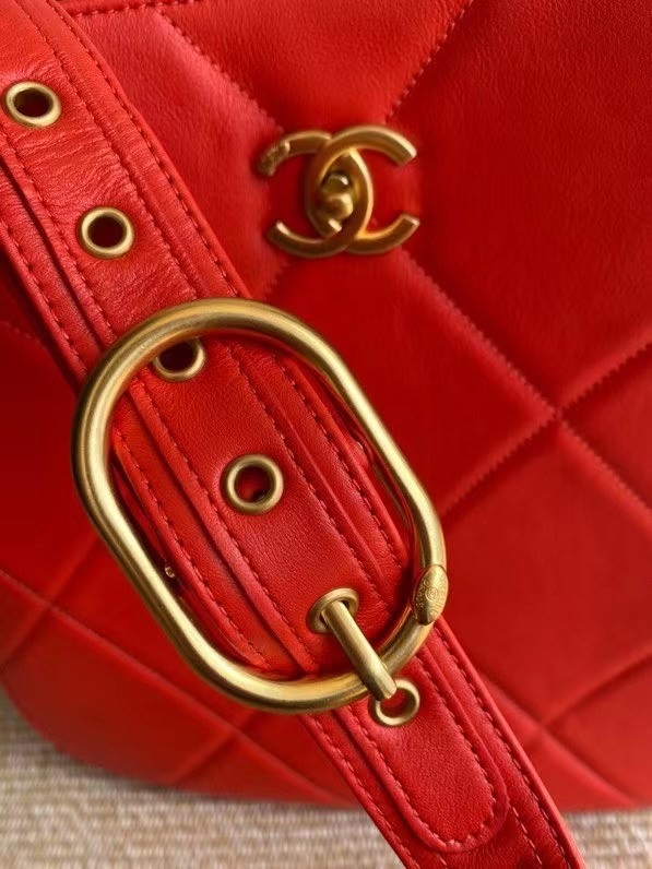 Chanel leather Shoulder Bag AS2844 red