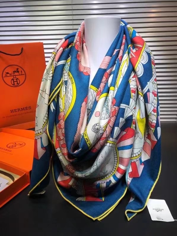 Hermes scarf Wool&Cashmere 33675-2