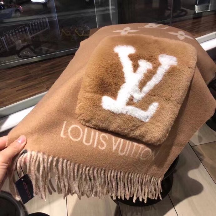 Louis Vuitton scarf Wool&Cashmere 33665-1