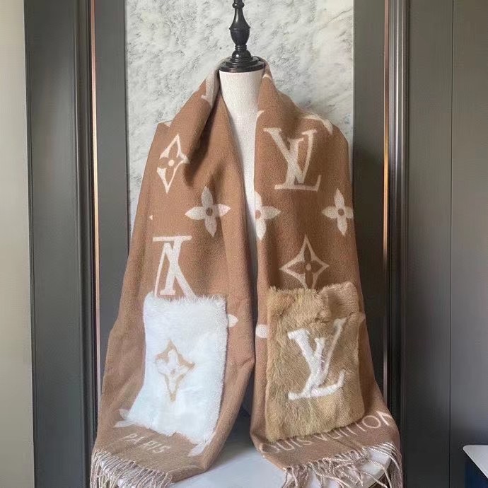 Louis Vuitton scarf Wool&Cashmere 33665-1