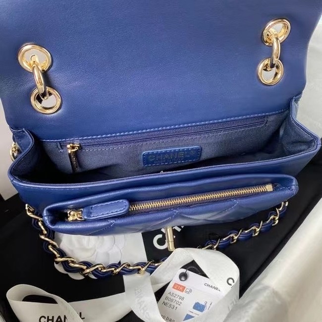 Chanel leather Shoulder Bag AS2798 blue