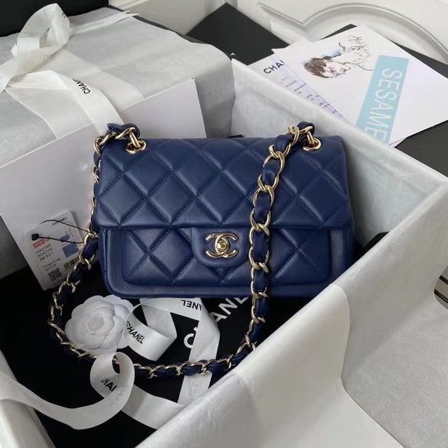 Chanel leather Shoulder Bag AS2798 blue