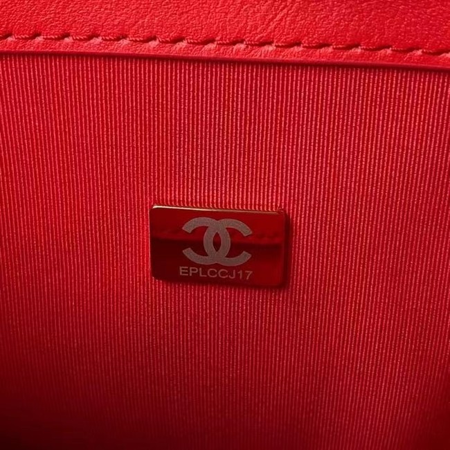 Chanel leather Shoulder Bag AS2842 red