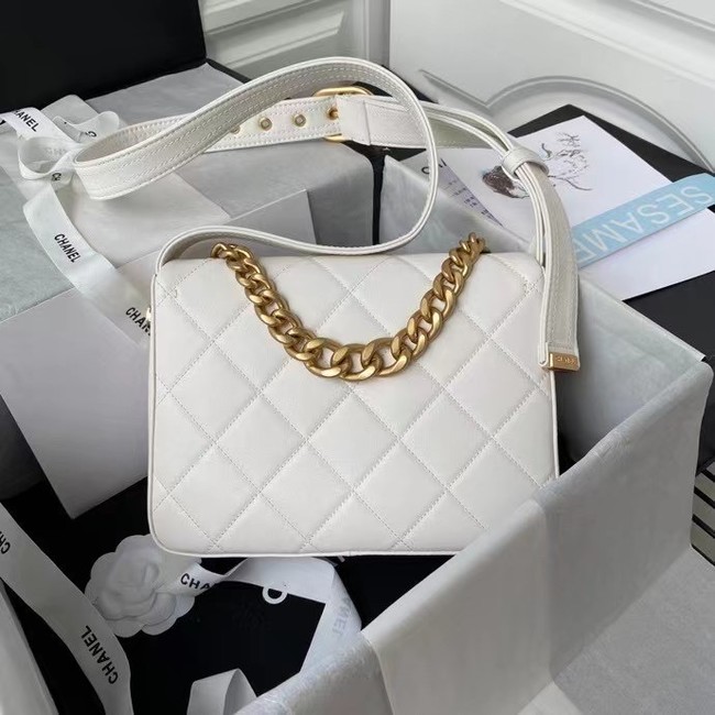 Chanel leather Shoulder Bag AS2842 white 