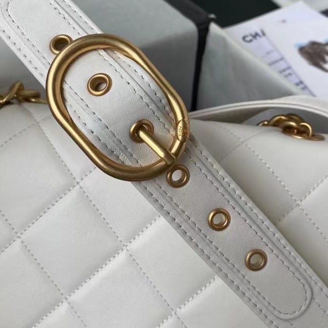 Chanel leather Shoulder Bag AS2842 white 