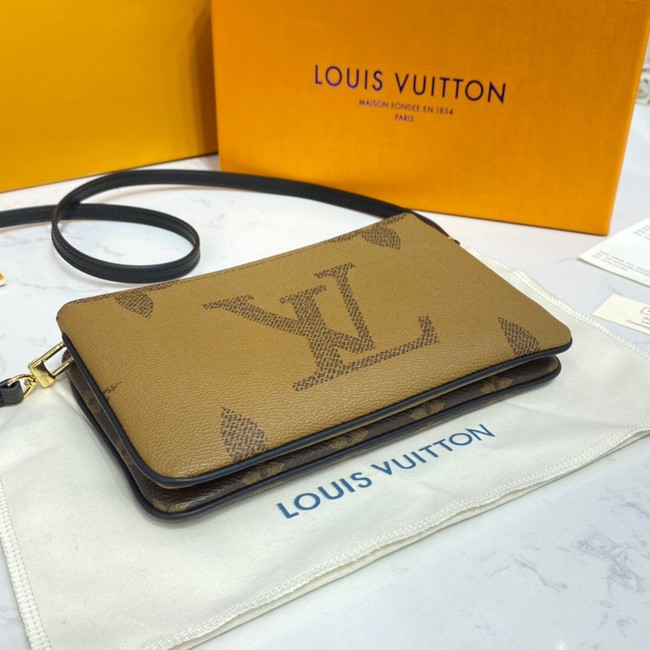 Louis vuitton  Canvas DOUBLE ZIP POCHETTE M80084 brown