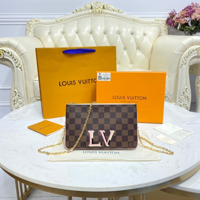 Louis vuitton Damier Ebene Canvas DOUBLE ZIP POCHETTE M80084