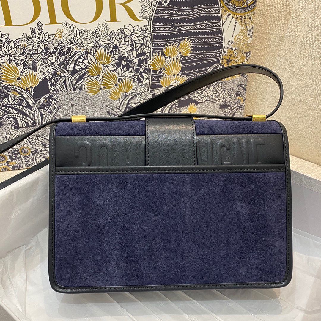 Dior 30 MONTAIGNE BAG Frosted Calfskin C9268 Dark blue