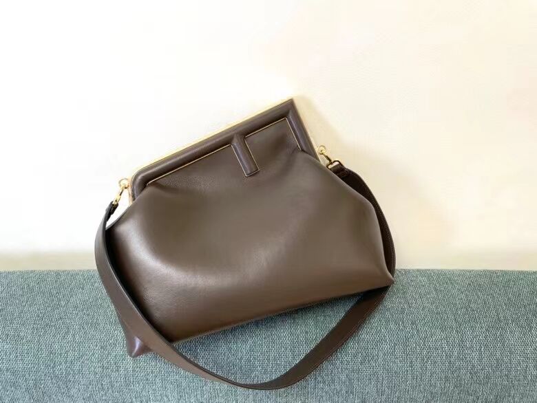 FENDI FIRST MEDIUM leather bag 8BP127AB Dark brown