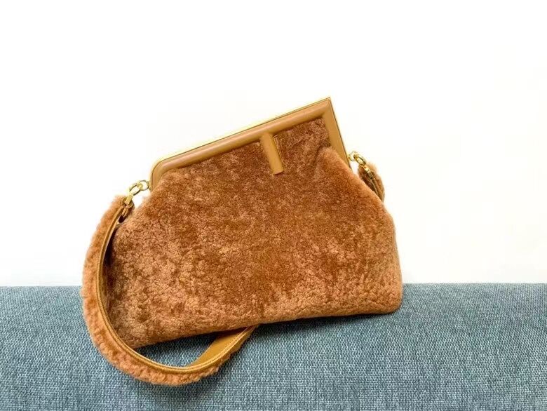 FENDI FIRST MEDIUM sheepskin bag 8BP127AH Caramel