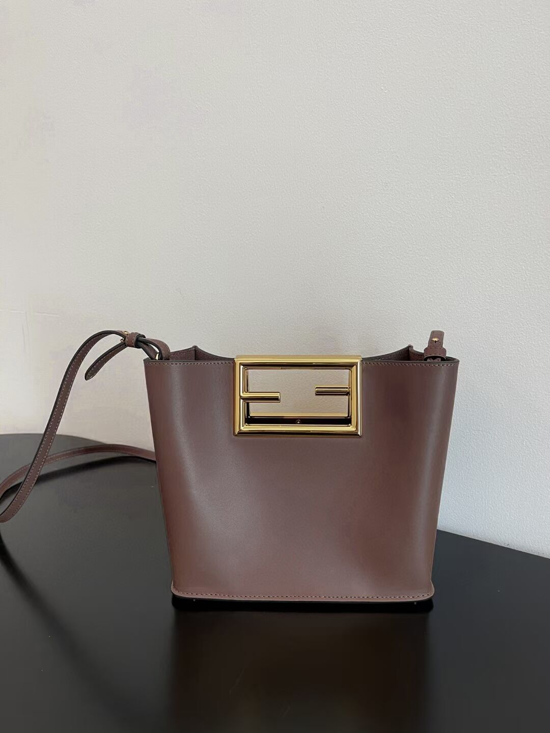 FENDI WAY small leather bag 5FB6846 Dark brown