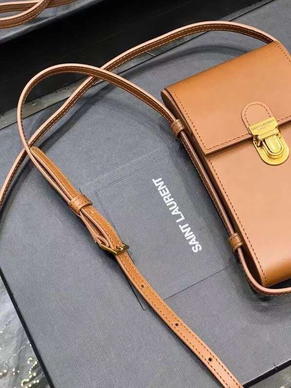 Yves Saint Laurent Calf leather cross-body bag Y567718 brown