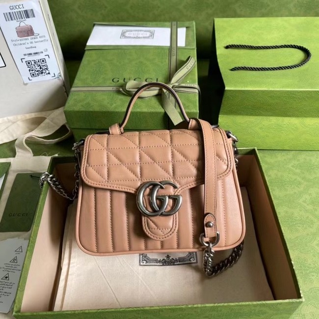 Gucci GG Marmont mini top handle bag 583571 Rose beige