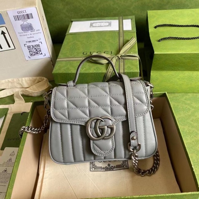 Gucci GG Marmont mini top handle bag 583571 gray