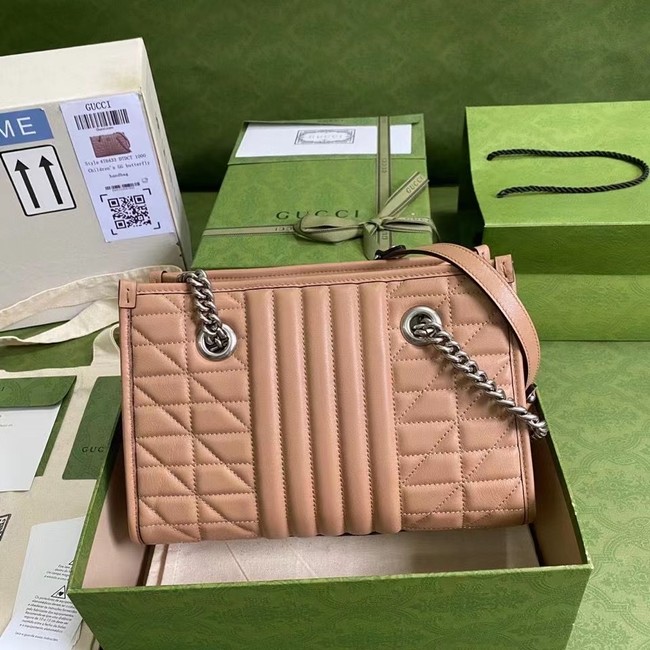 Gucci small leather shoulder bag 681483 Rose beige