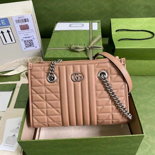 Gucci small leather shoulder bag 681483 Rose beige