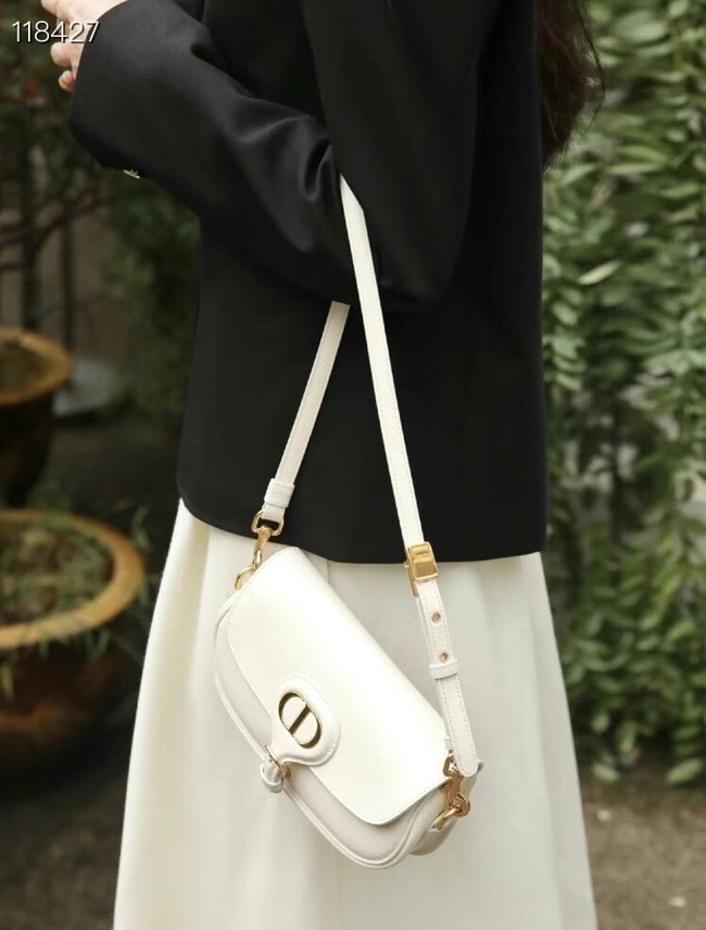 MEDIUM DIOR BOBBY BAG Warm Taupe Box Calfskin M9327 white