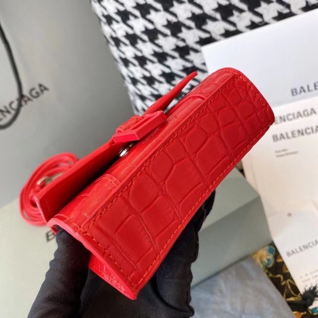 Balenciaga WOMENS HOURGLASS MINI TOP HANDLE BAG M8000 RED