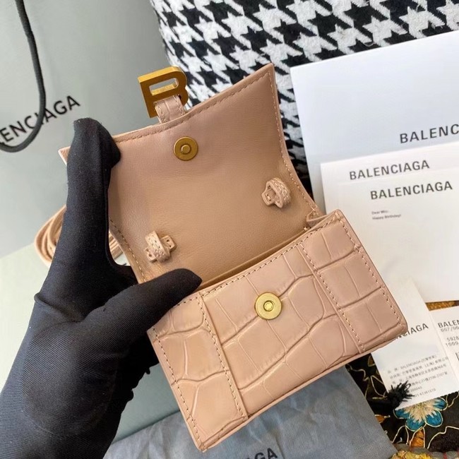 Balenciaga WOMENS HOURGLASS MINI TOP HANDLE BAG M8000 apricot