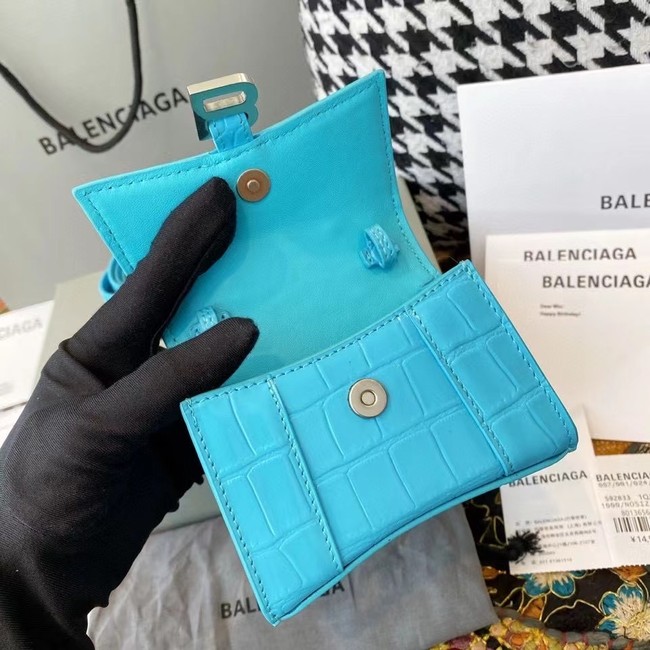 Balenciaga WOMENS HOURGLASS MINI TOP HANDLE BAG M8000 sky blue