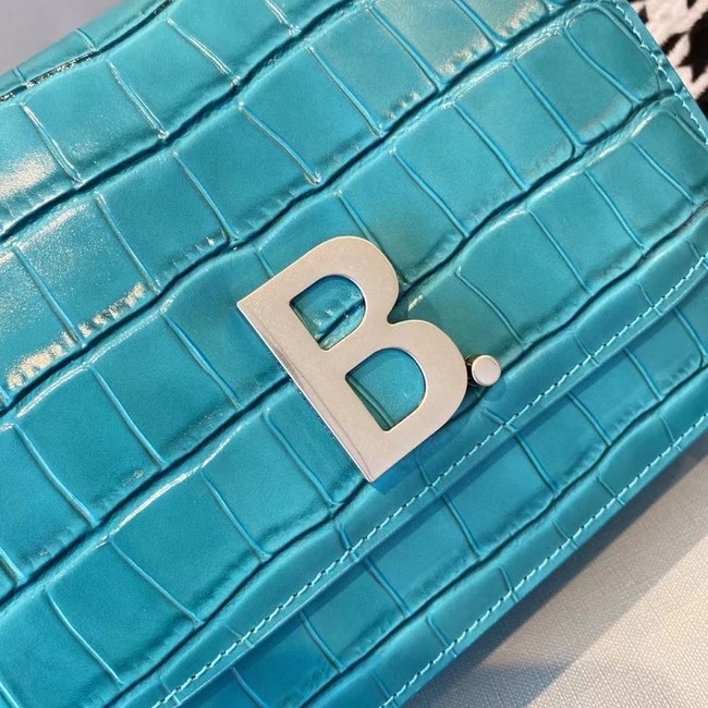 BurBerry Leather Shoulder Bag 80195 sky blue