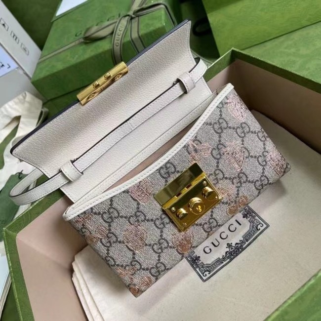 Gucci Padlock berry print mini bag 652683 White