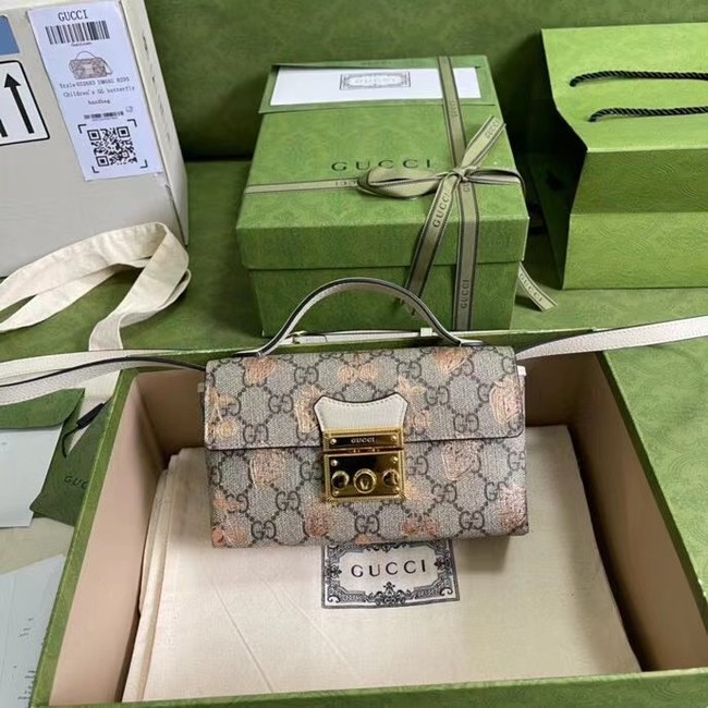 Gucci Padlock berry print mini bag 652683 White