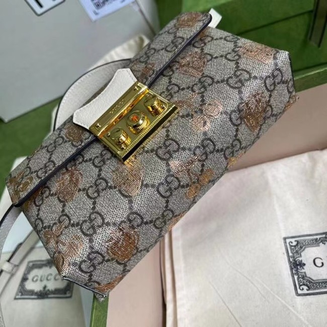 Gucci Padlock berry print mini bag 652683 White