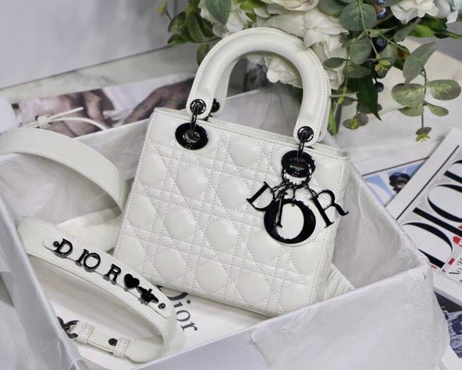 LADY DIOR MY ABCDIOR BAG Cannage Lambskin M0538I white