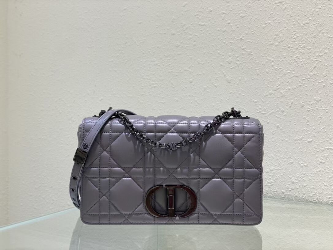 LARGE DIOR CARO BAG Gradient Cannage Lambskin M9243E gray