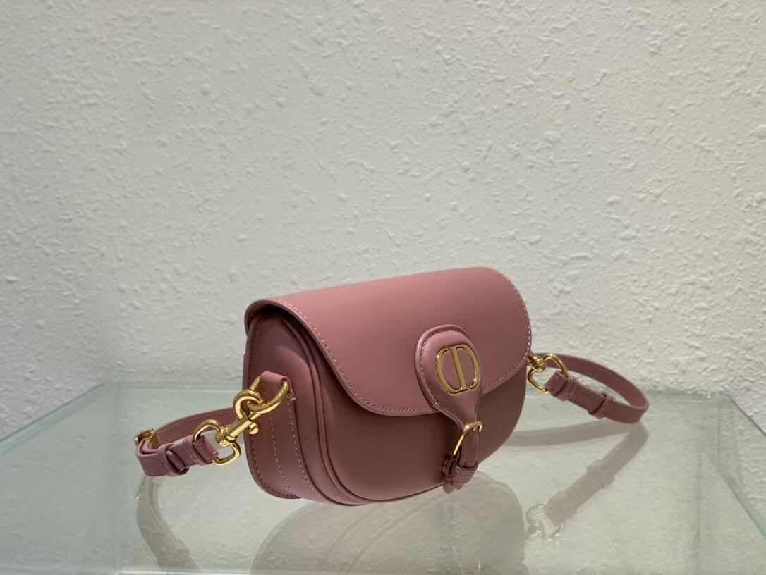 MEDIUM DIOR BOBBY BAG Warm Taupe Box Calfskin M9327 pink