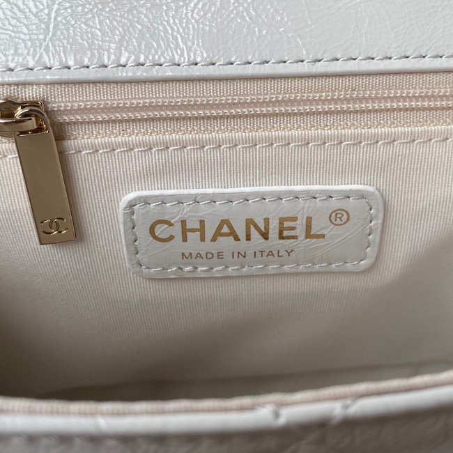 CHANEL Calfskin Flap Shoulder Bag AS2892 white