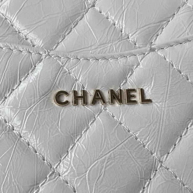 CHANEL Calfskin Flap Shoulder Bag AS2892 white