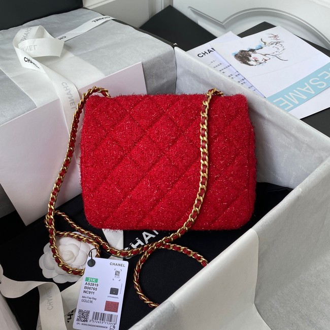 CHANEL SMALL FLAP BAG AS2819 red