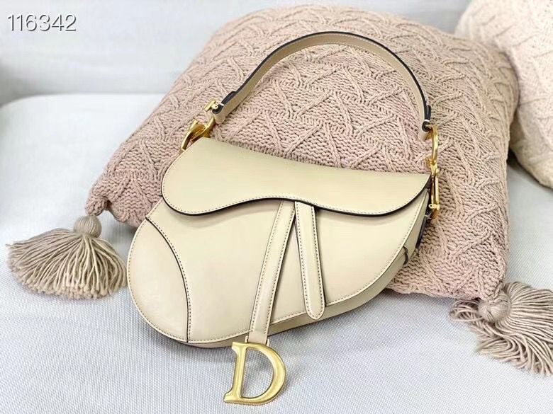 Dior SADDLE-TAS VAN KALFSLEER M0446CW Cream