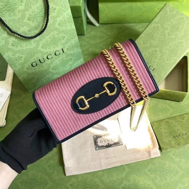 Gucci Horsebit 1955 chain wallet 621892 pink