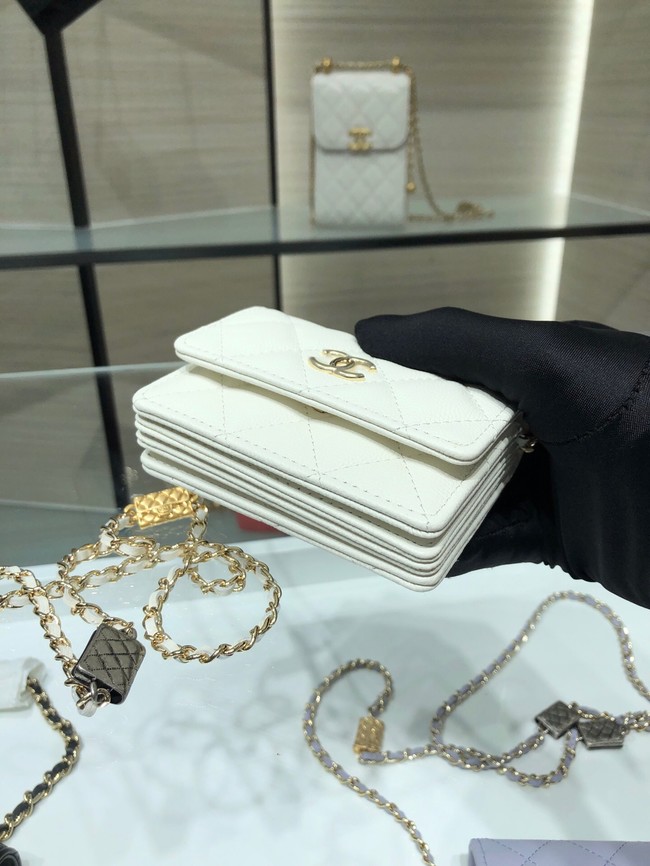 Chanel mini leather Shoulder Bag AP2444 white