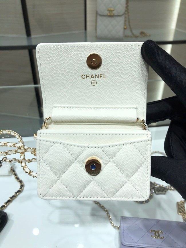 Chanel mini leather Shoulder Bag AP2444 white