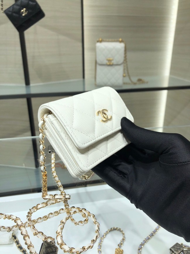 Chanel mini leather Shoulder Bag AP2444 white