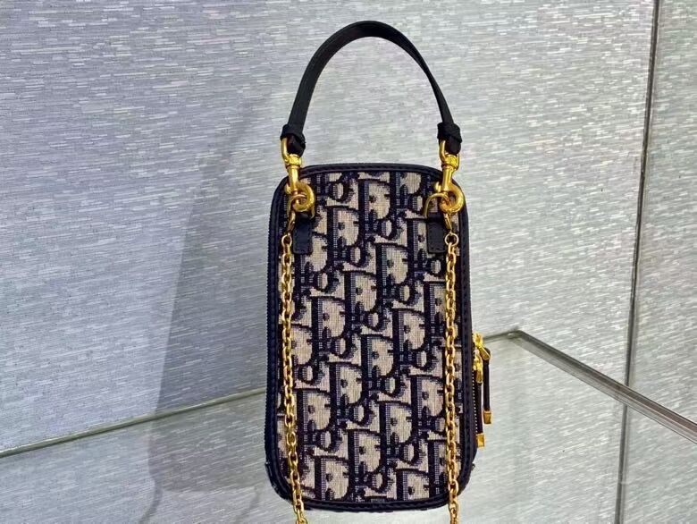 DIOR MINI BOBBY BAG Embroidery C0955A dark blue