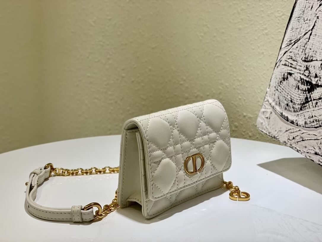 DIOR MINI BOBBY BAG Gradient Cannage Lambskin C0952 white