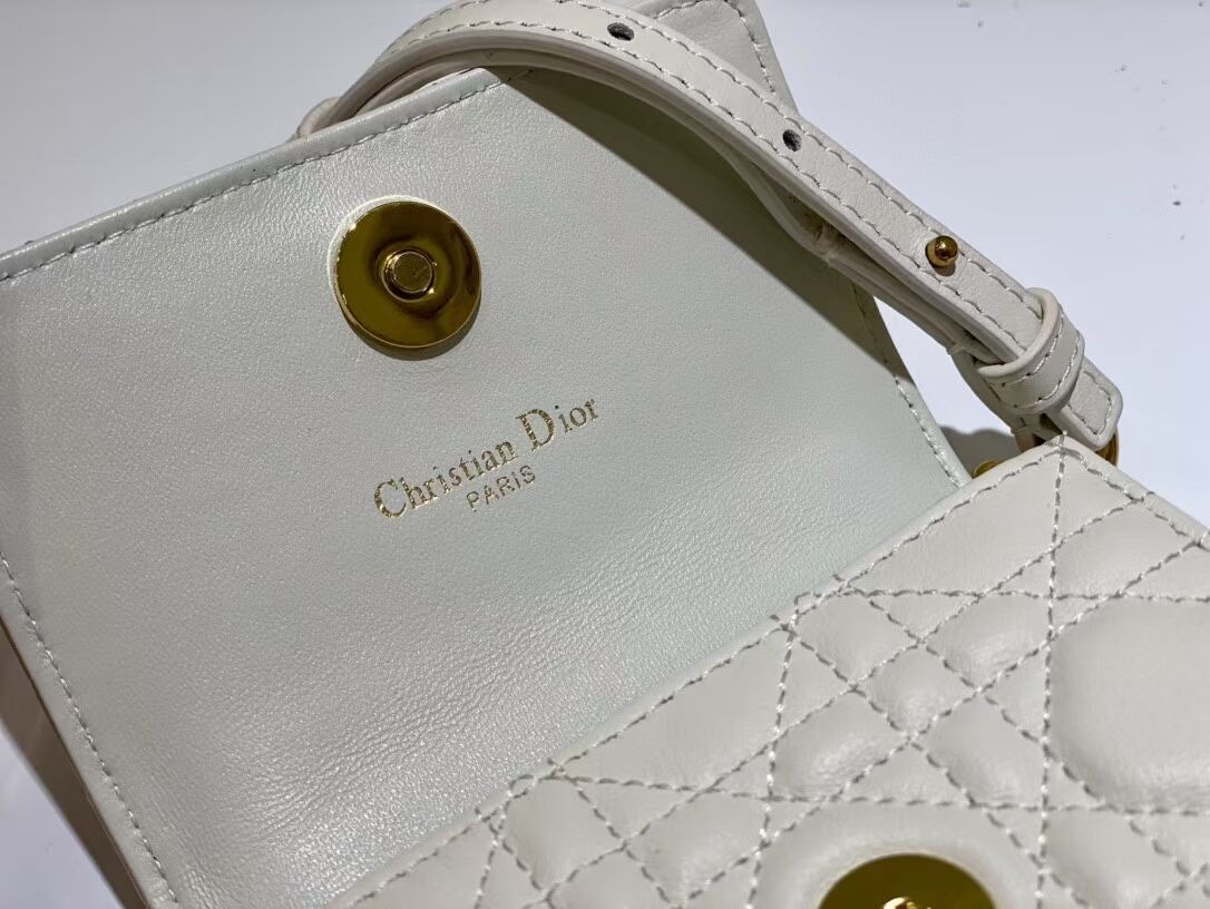 DIOR MINI BOBBY BAG Gradient Cannage Lambskin C0952 white