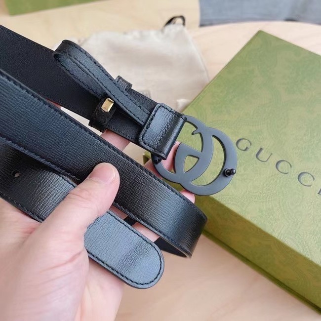 Gucci-ID BELT Raspberry Smooth Calfskin 30 MM B0112UM BLACK