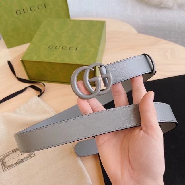 Gucci-ID BELT Raspberry Smooth Calfskin 30 MM B0112UM GRAY