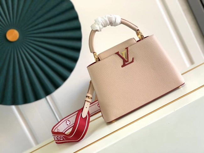 Louis Vuitton CAPUCINES BB M59266 Eggshell&Lie de Vin Red