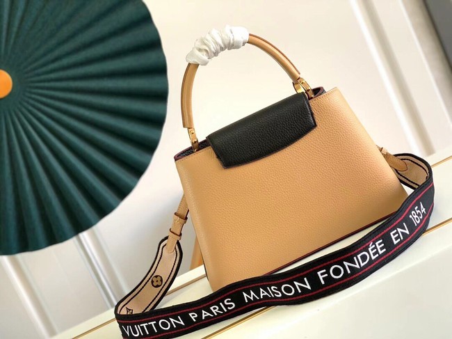 Louis Vuitton CAPUCINES MM M58608 Black&Arizona Beige