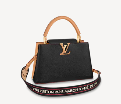 Louis Vuitton CAPUCINES MM M58608 Black&Arizona Beige