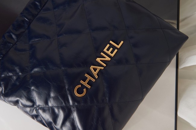 Chanel SHOPPING BAG Calfskin & Gold-Tone Meta AS3261 royal blue