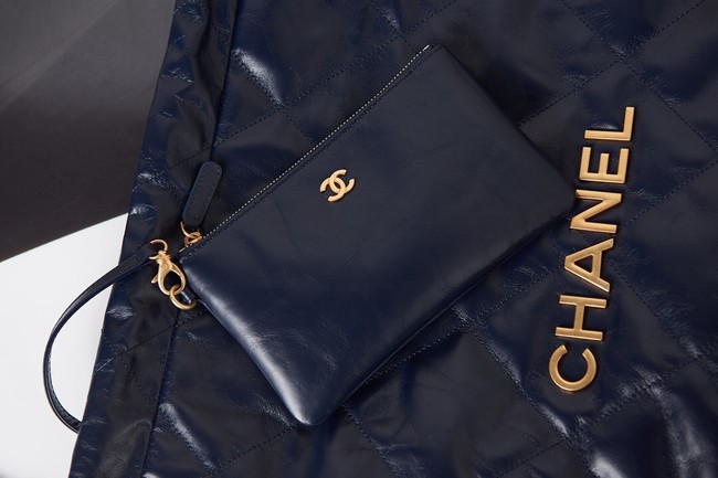 Chanel SHOPPING BAG Calfskin & Gold-Tone Meta AS3261 royal blue