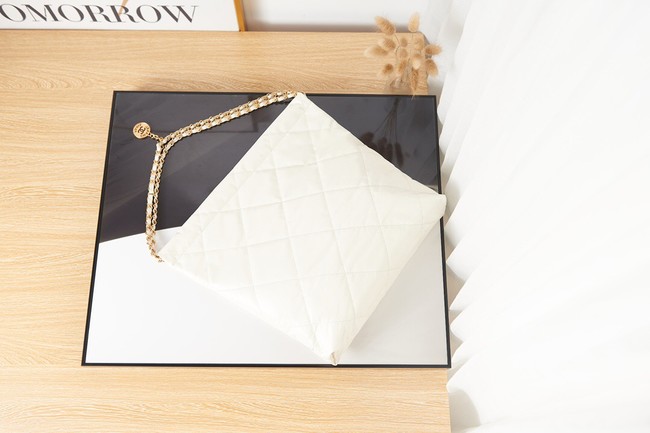 Chanel SHOPPING BAG Calfskin & Gold-Tone Meta AS3261 white